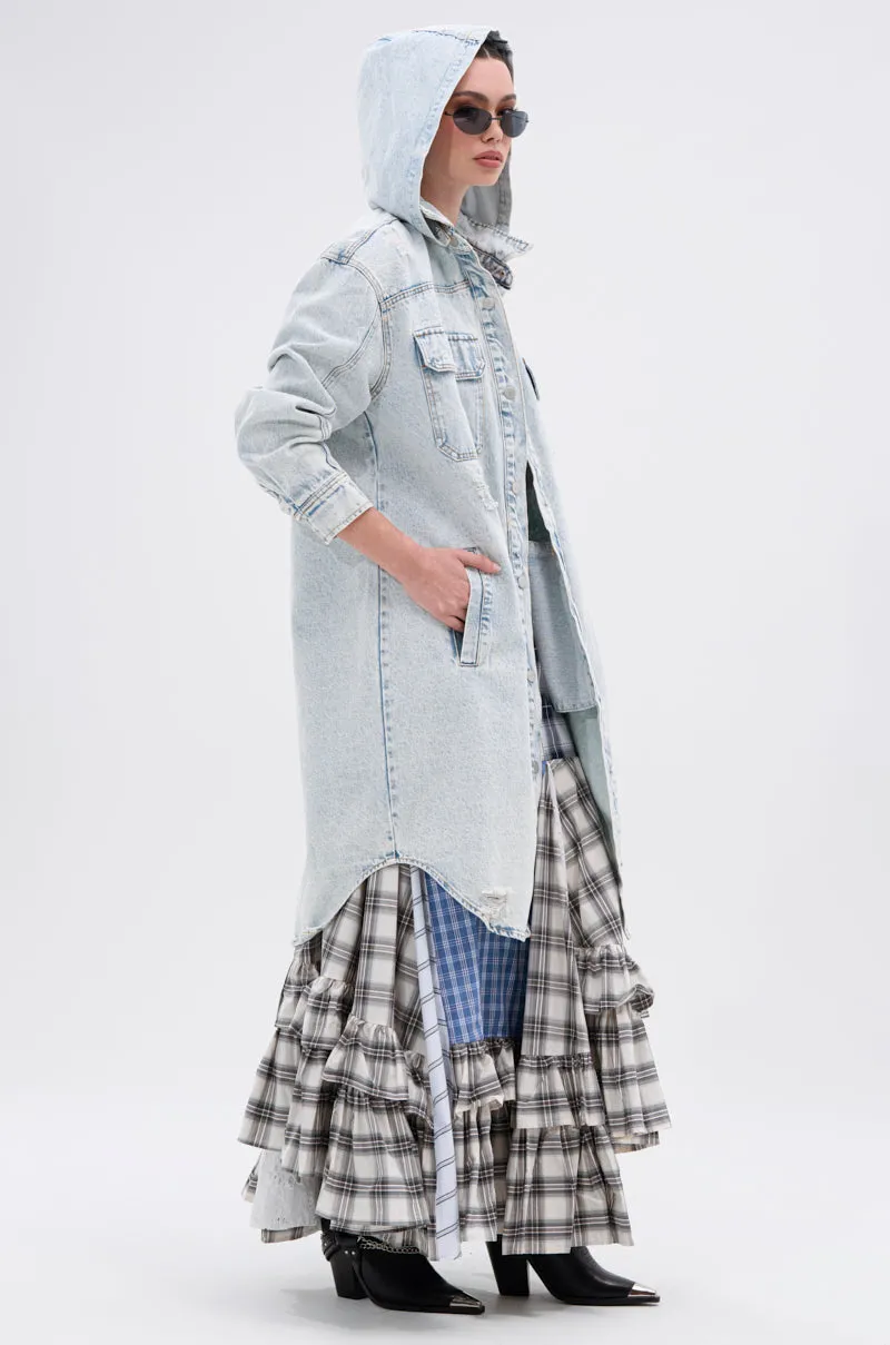 ZOEY HOODED DENIM JACKET sold by AKIRA product image thumbnail 4