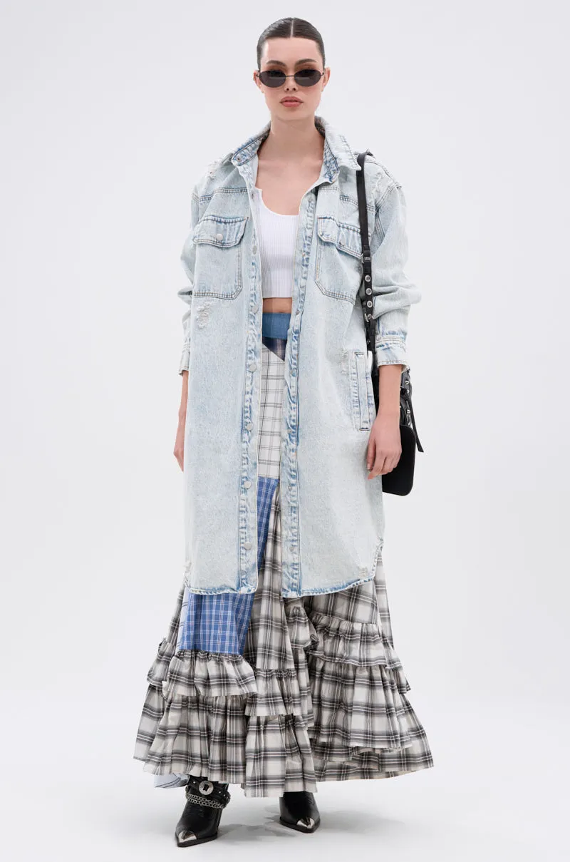 ZOEY HOODED DENIM JACKET sold by AKIRA product image thumbnail 3