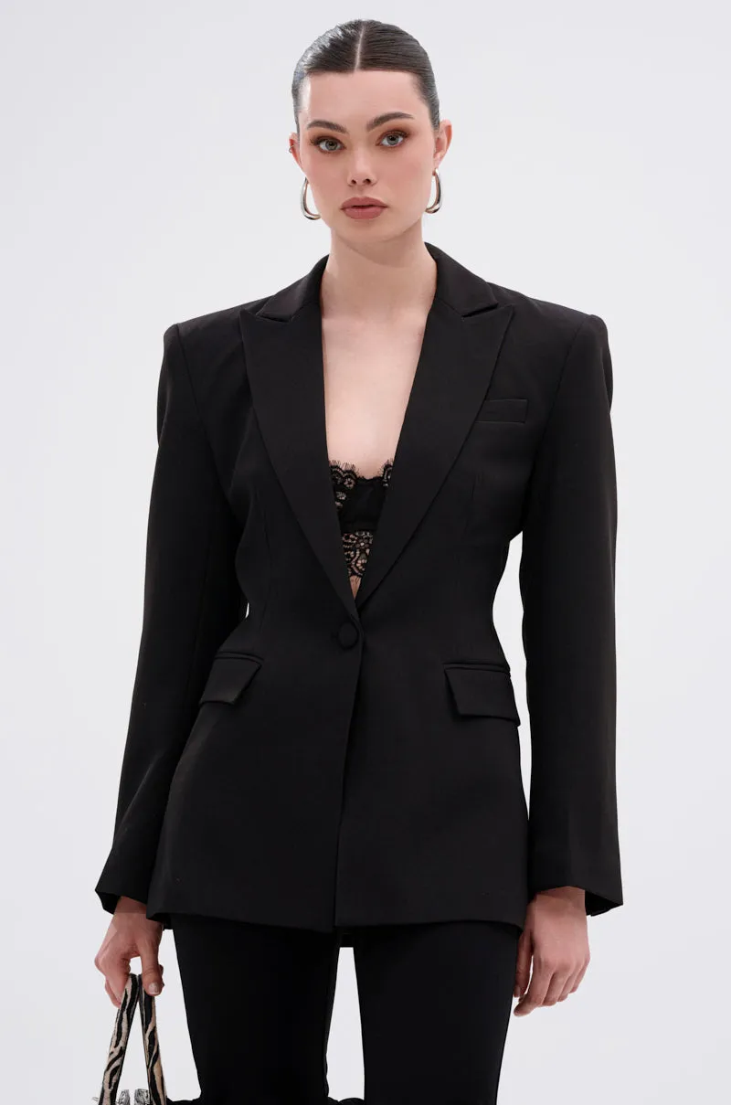PERFECT FIT BLAZER IN BLACK sold by AKIRA
