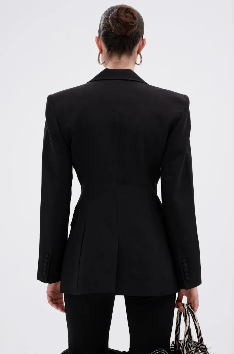 PERFECT FIT BLAZER IN BLACK sold by AKIRA product image thumbnail 4