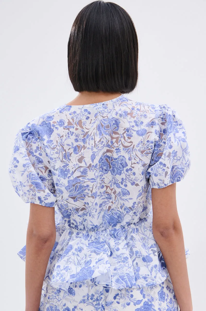 BINKEY FLORAL TIE FRONT BLOUSE sold by AKIRA product image thumbnail 5