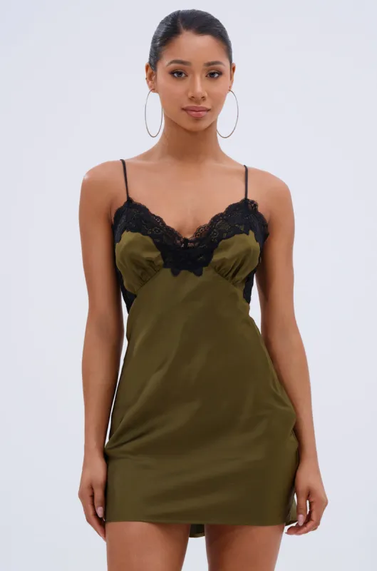 LET'S GET OUT OF HERE SATIN MINI DRESS sold by AKIRA