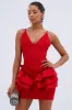 FELT CUTE RUFFLE BANDAGE MINI DRESS sold by AKIRA