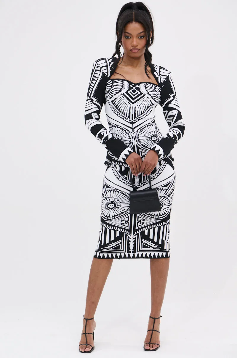 NOT YOUR AVERAGE WOMAN PRINTED MIDI DRESS sold by AKIRA