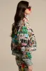 GREEN LIGHT LAYERED GRAPHIC BOMBER sold by AKIRA