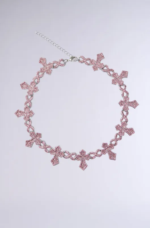 ICED OUT CROSS NECKLACE sold by AKIRA