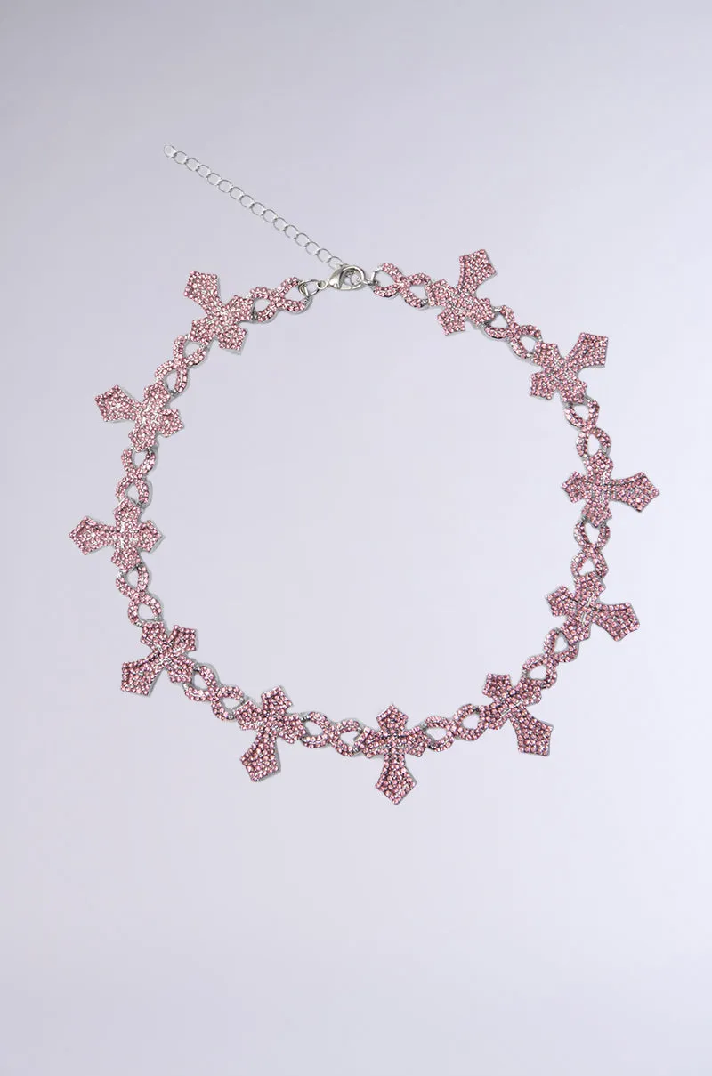 ICED OUT CROSS NECKLACE sold by AKIRA