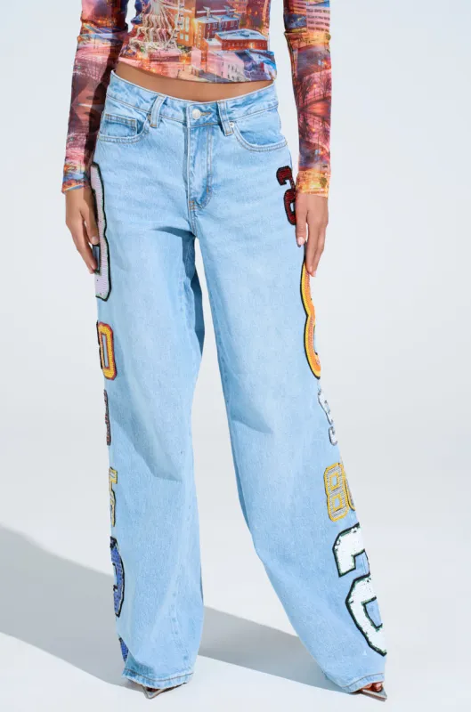 GOOD LUCK PATCH DENIM sold by AKIRA