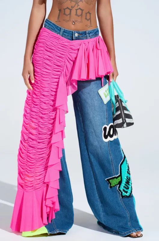 LAYERED UP MESH RUFFLE BELT SKIRT sold by AKIRA