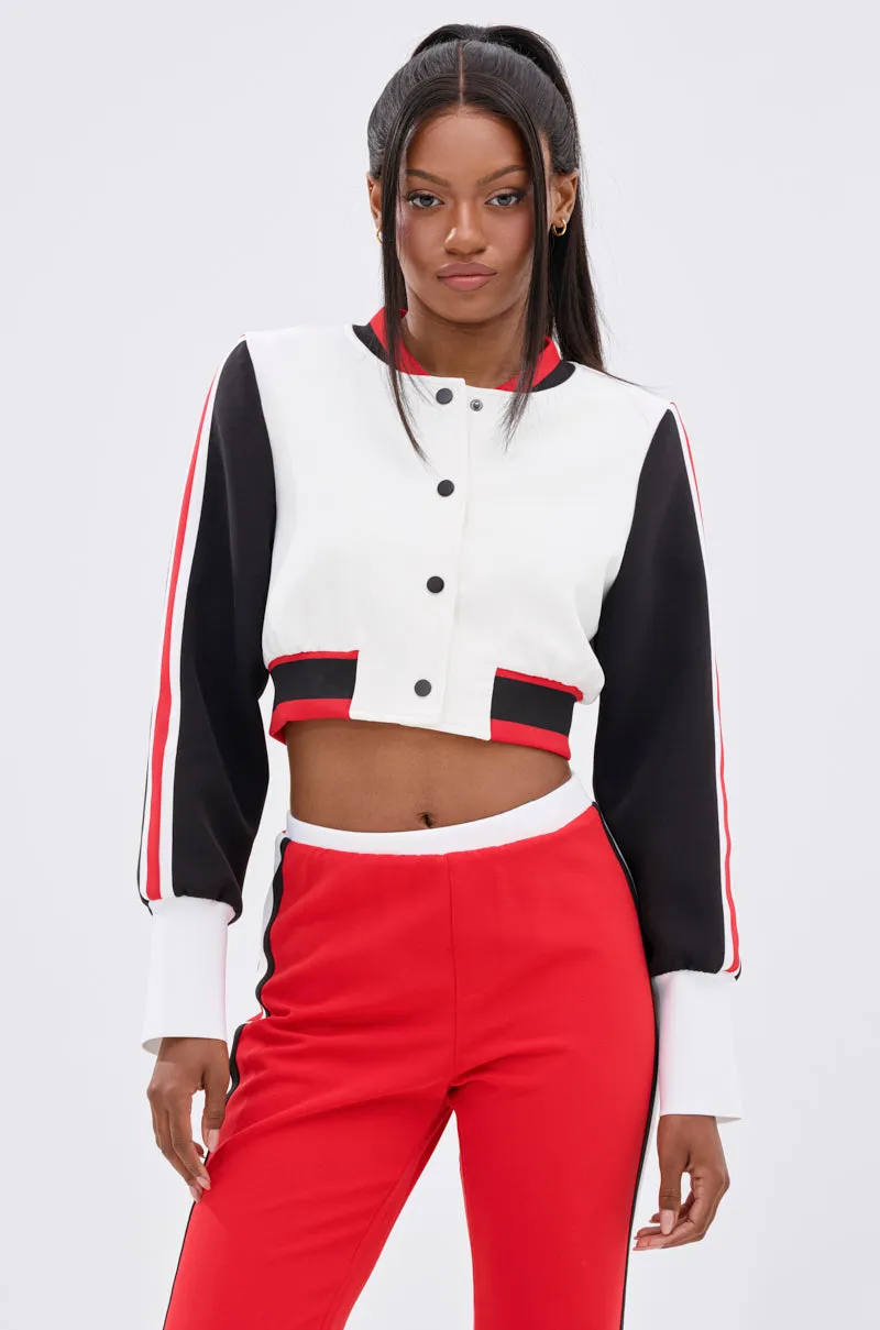 NEW RAYE CROPPED BOMBER sold by AKIRA
