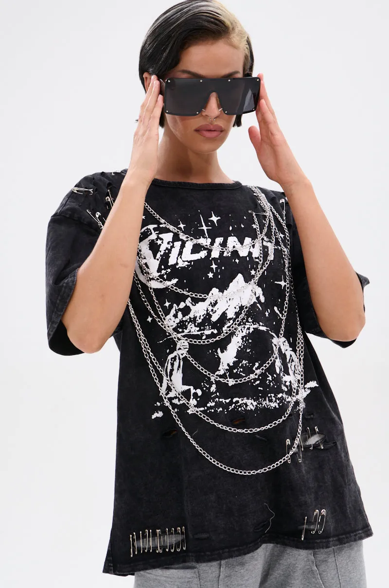 GOTH BAE OVERSIZED DISTRESSED TEE sold by AKIRA product image thumbnail 2