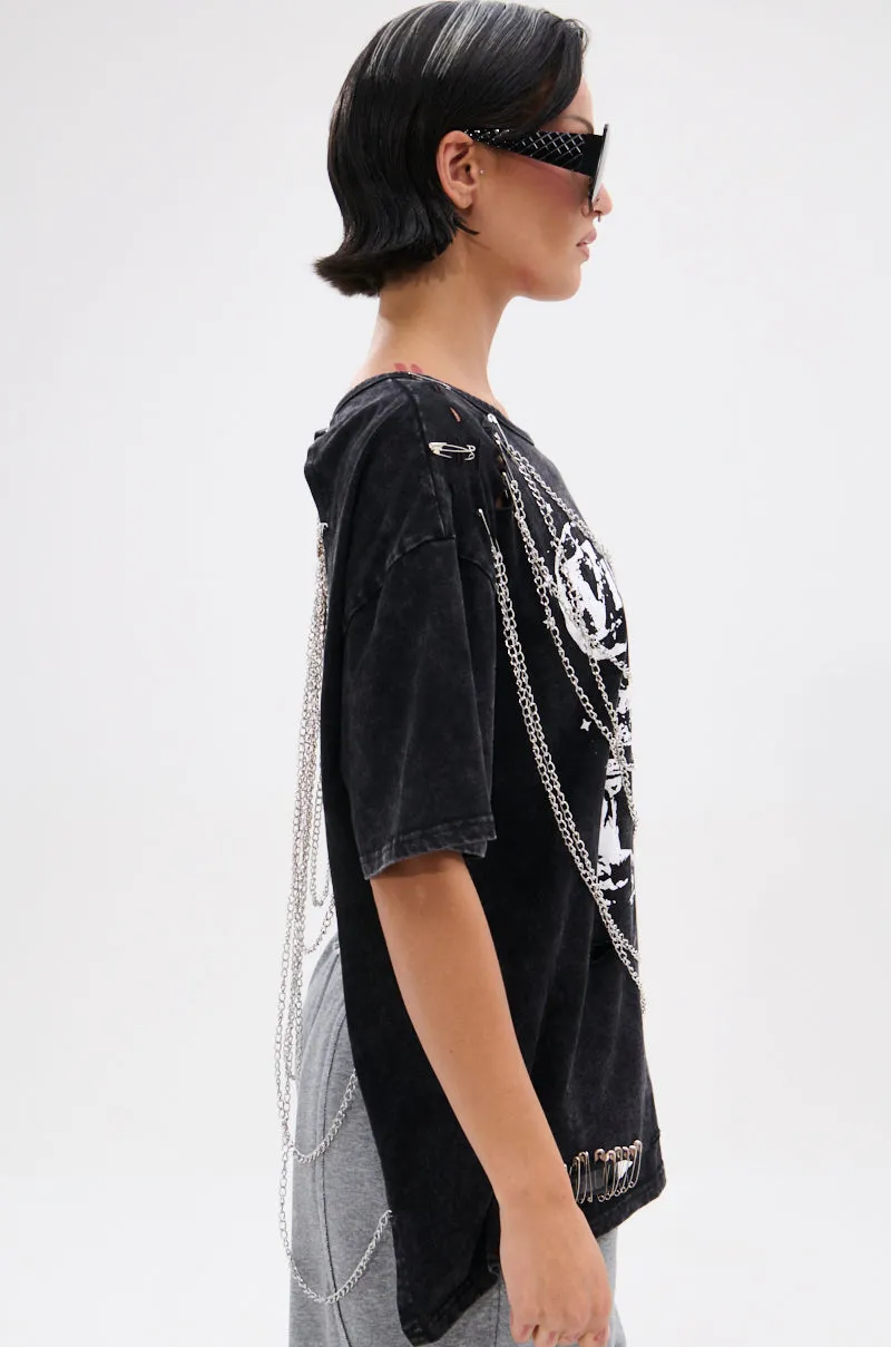 GOTH BAE OVERSIZED DISTRESSED TEE sold by AKIRA product image thumbnail 5