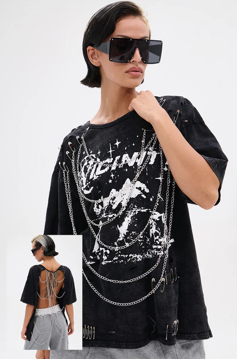 GOTH BAE OVERSIZED DISTRESSED TEE sold by AKIRA
