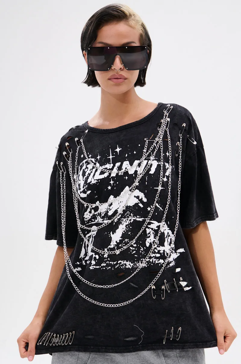 GOTH BAE OVERSIZED DISTRESSED TEE sold by AKIRA product image thumbnail 4
