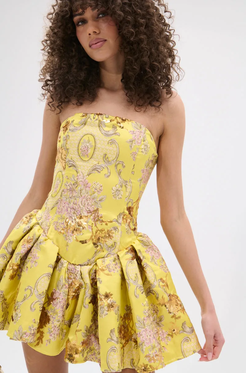 CRAZY IN LOVE BROCADE MINI DRESS sold by AKIRA