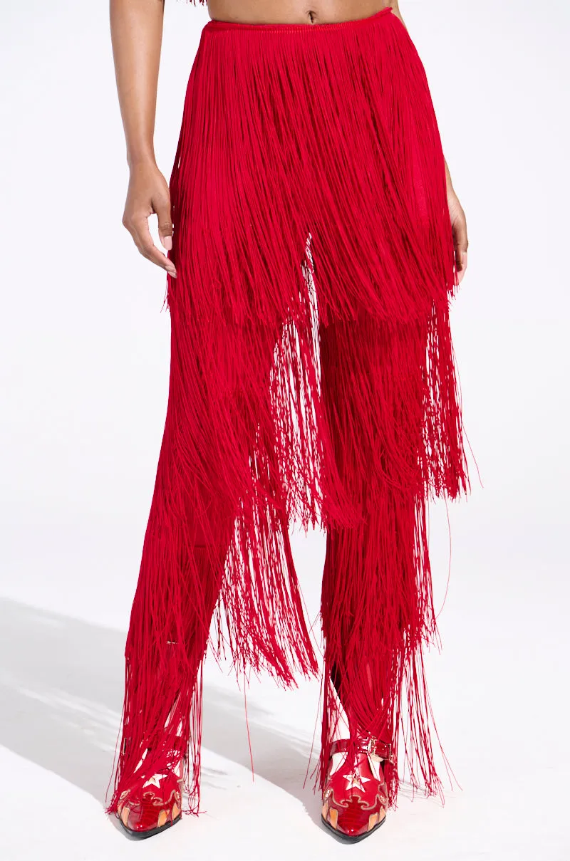 OH SO FRINGE PANTS IN RED sold by AKIRA product image thumbnail 5