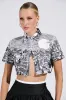 ALL AROUND THE WORLD BUTTON DOWN TOP sold by AKIRA