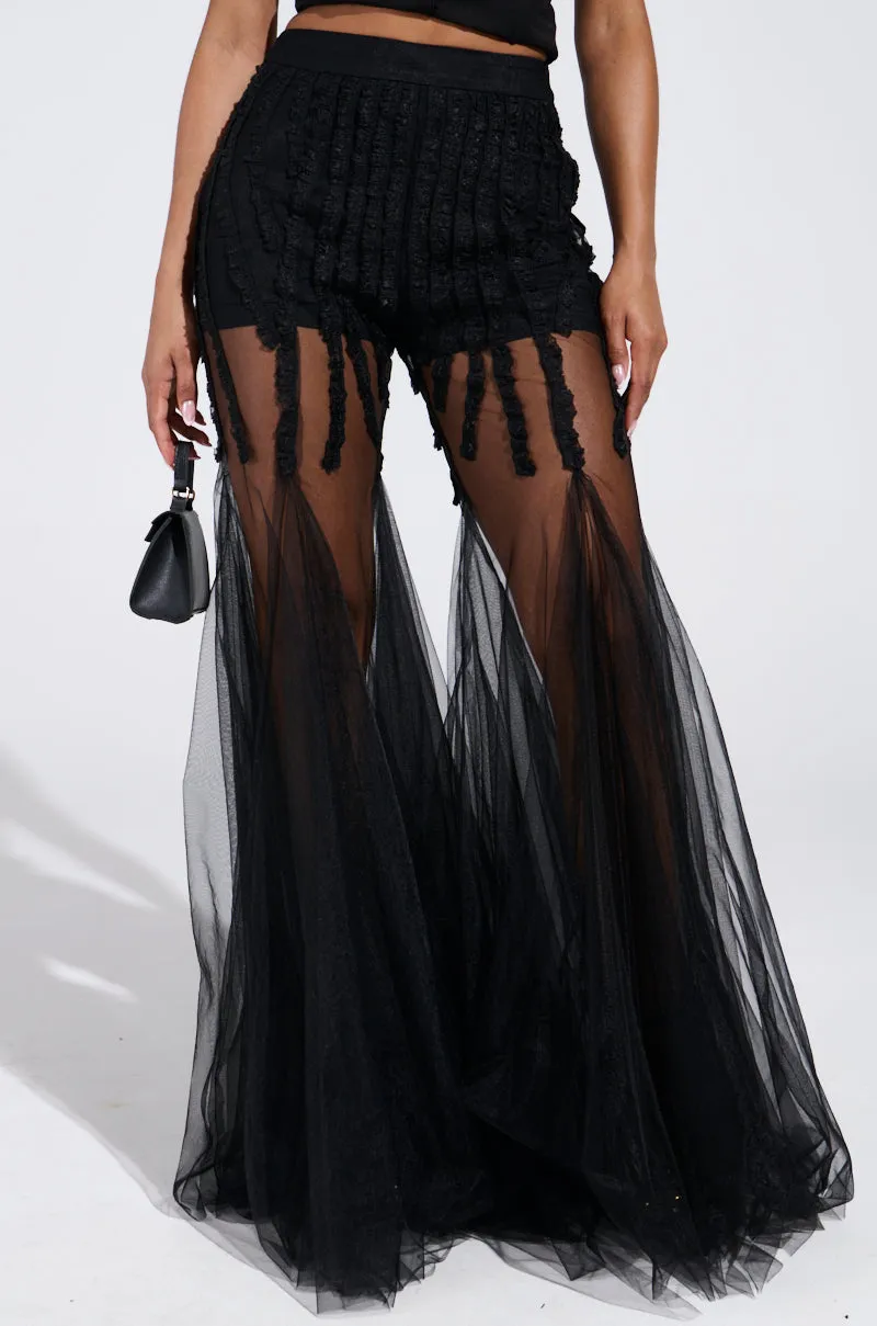 KYLIE MESH FLARE PANT sold by AKIRA product image thumbnail 2