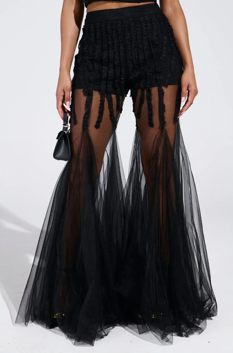 KYLIE MESH FLARE PANT sold by AKIRA product image thumbnail 3