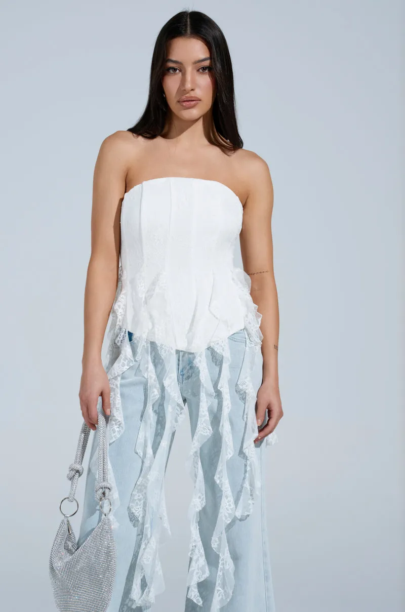 BELLE OF THE BALL LACE TRIM CORSET sold by AKIRA product image thumbnail 2