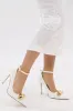 AZALEA WANG ESMARIA WHITE METAL EMEBELLISHED PUMP sold by AKIRA