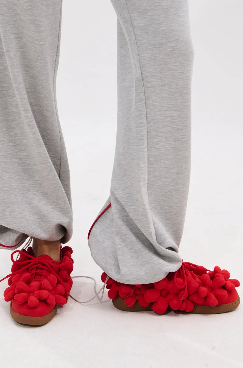 AZALEA WANG GREYI RED PUFF FLORAL FLAT SNEAKER sold by AKIRA