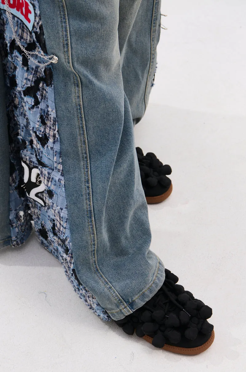 AZALEA WANG GREYI BLACK PUFF FLORAL FLAT SNEAKER sold by AKIRA product image thumbnail 3