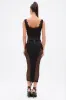 LET ME REMIND YOU LACE UP MESH MIDI DRESS sold by AKIRA