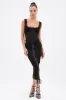 LET ME REMIND YOU LACE UP MESH MIDI DRESS sold by AKIRA