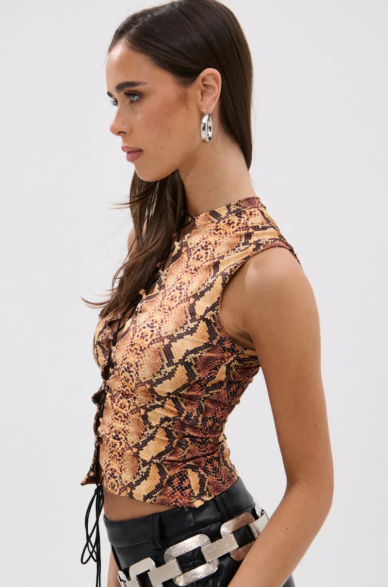 RATTLESNAKE LACE UP TOP sold by AKIRA product image thumbnail 3