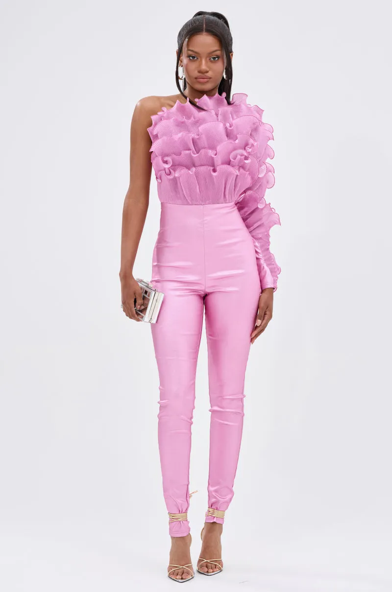 RAQUEL RUFFLED JUMPSUIT sold by AKIRA