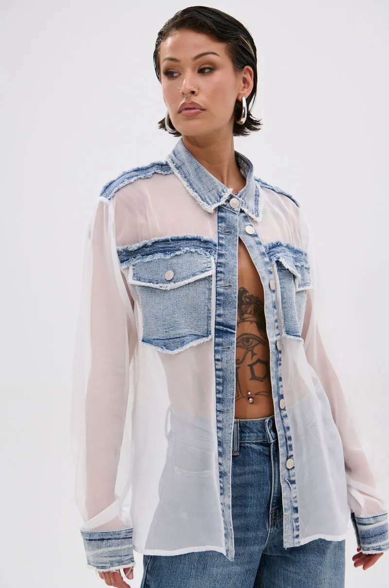 LET IT GO CHIFFON BUTTON DOWN sold by AKIRA product image thumbnail 3