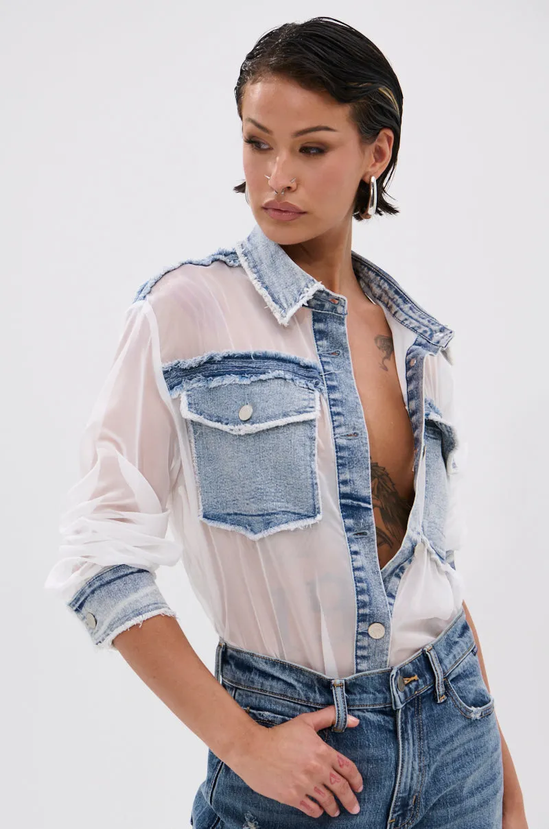 LET IT GO CHIFFON BUTTON DOWN sold by AKIRA product image thumbnail 2