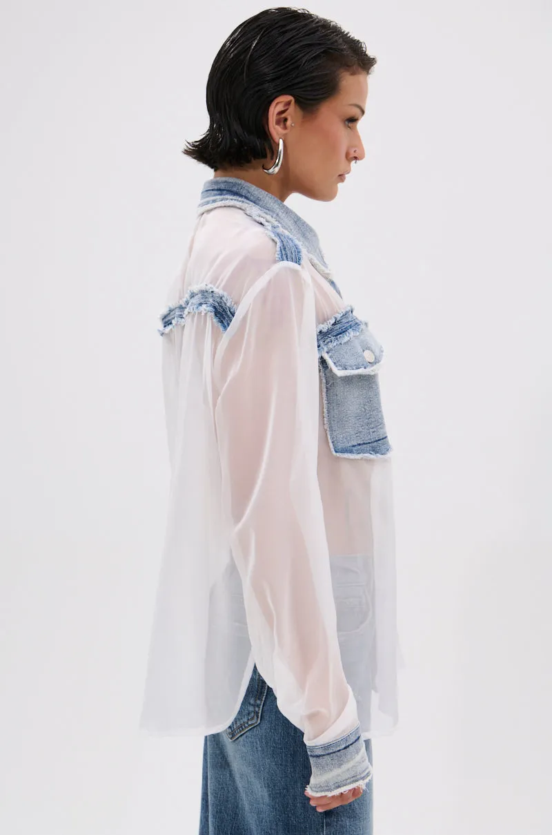 LET IT GO CHIFFON BUTTON DOWN sold by AKIRA product image thumbnail 5