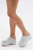 AZALEA WANG ROMESCO BLING FLATFORM CLOG IN GREY sold by AKIRA