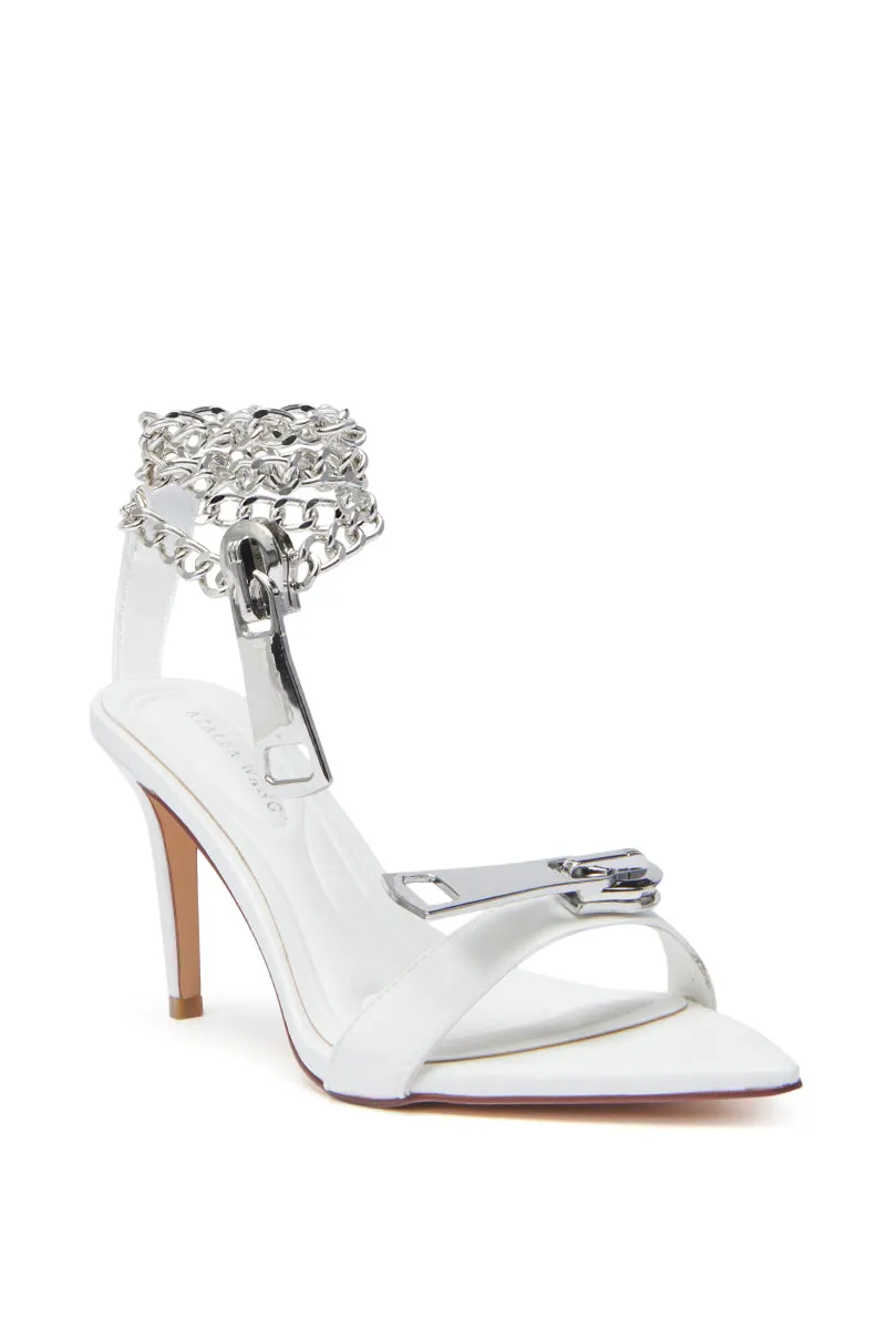 AZALEA WANG HORUS WHITE ZIPPER EMBELLISHMENT SANDAL sold by AKIRA product image thumbnail 4