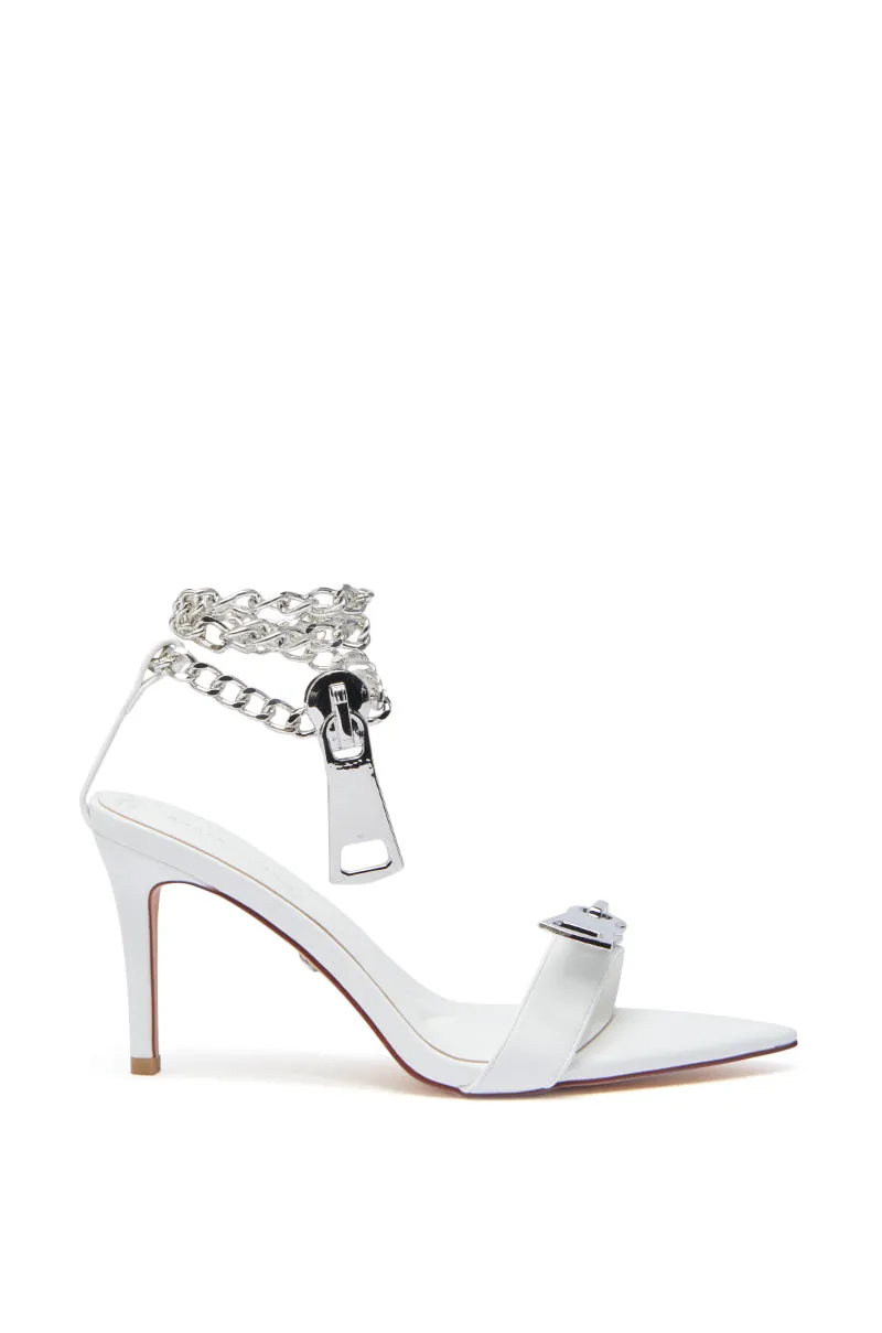 AZALEA WANG HORUS WHITE ZIPPER EMBELLISHMENT SANDAL sold by AKIRA product image thumbnail 3