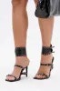 AZALEA WANG AYBARS BLACK CUFFED SANDAL WITH WESTERN HARDWARE SANDAL sold by AKIRA
