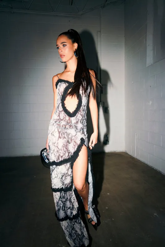 I BITE BACK PRINTED MAXI DRESS sold by AKIRA