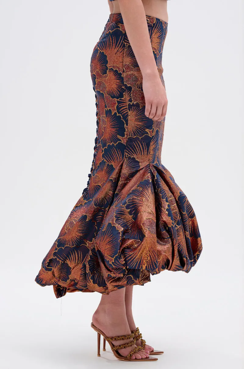 LADY LUX BROCADE BUBBLE HEM MIDI SKIRT sold by AKIRA product image thumbnail 3