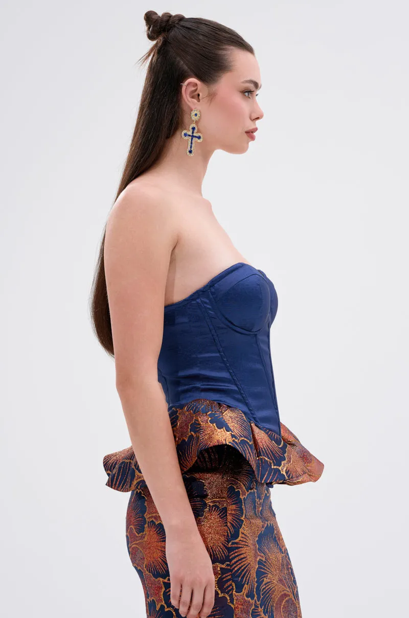 LADY LUX PEPLUM BROCADE CORSET TOP sold by AKIRA product image thumbnail 3
