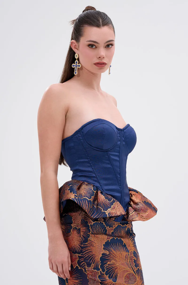 LADY LUX PEPLUM BROCADE CORSET TOP sold by AKIRA product image thumbnail 2