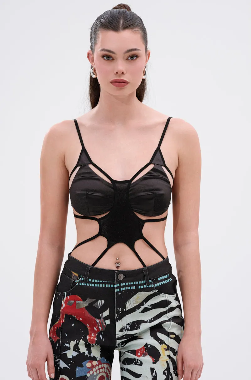 RISKY MOVES CUTOUT SLEEVELESS BODYSUIT sold by AKIRA