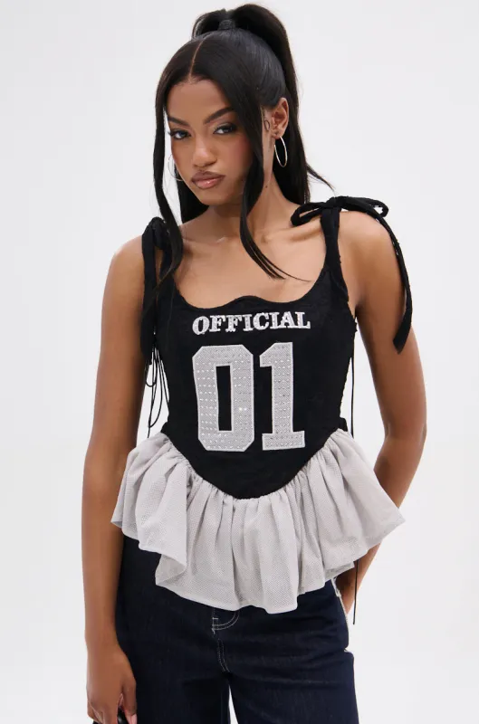 OFFICIAL PRINCESS LACE PEPLUM CORSET TOP sold by AKIRA