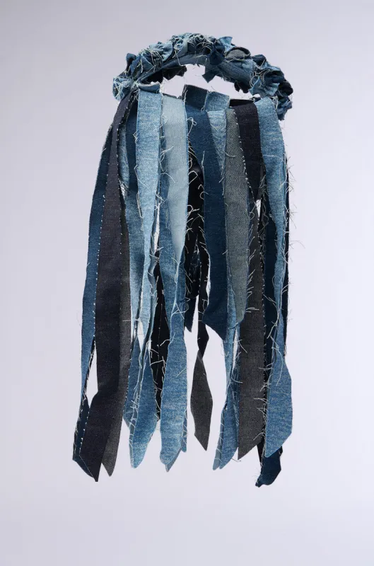 ULTIMATE INSPO SHREDDED DENIM PURSE sold by AKIRA