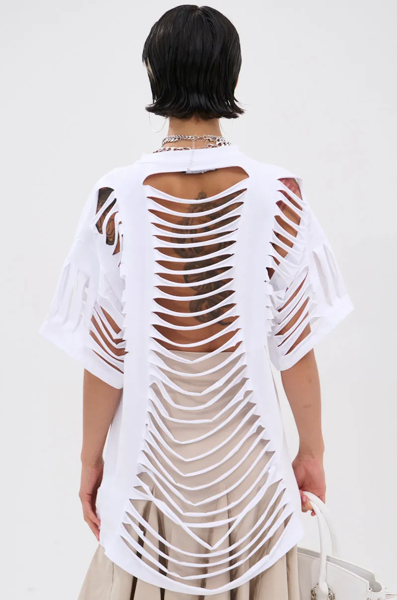 SLASHED UP OVERSIZED SHORT SLEEVE TEE sold by AKIRA product image thumbnail 5