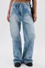 TIED TO YOU RELAXED DENIM PANT WITH TIE BELT sold by AKIRA