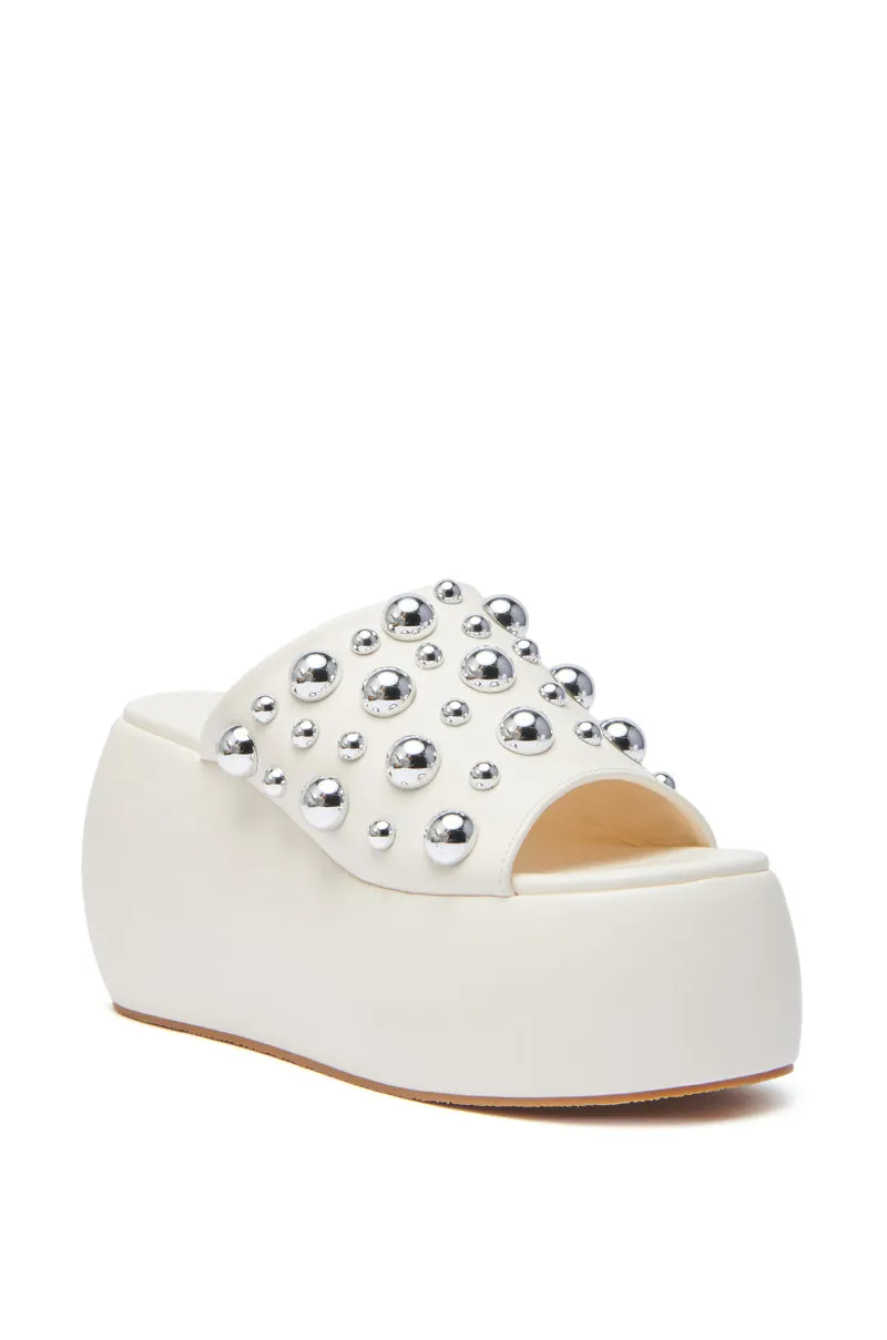 AZALEA WANG SERGO BONE EMBELLISHED CHUNKY SANDAL sold by AKIRA product image thumbnail 3
