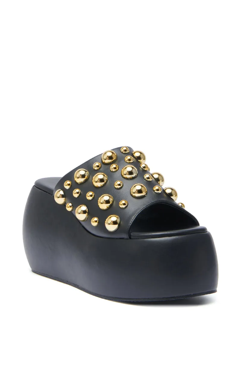 AZALEA WANG SERGO BLACK EMBELLISHED CHUNKY SANDAL sold by AKIRA product image thumbnail 5