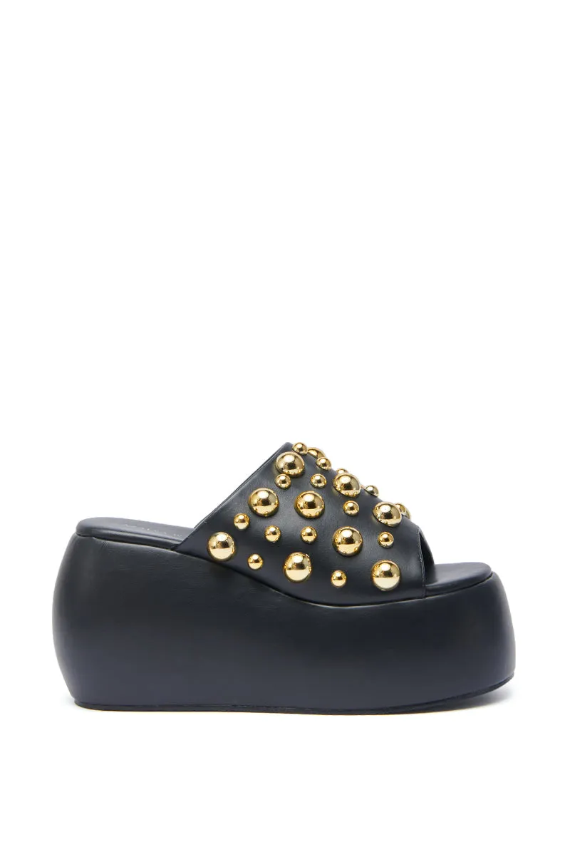AZALEA WANG SERGO BLACK EMBELLISHED CHUNKY SANDAL sold by AKIRA product image thumbnail 4
